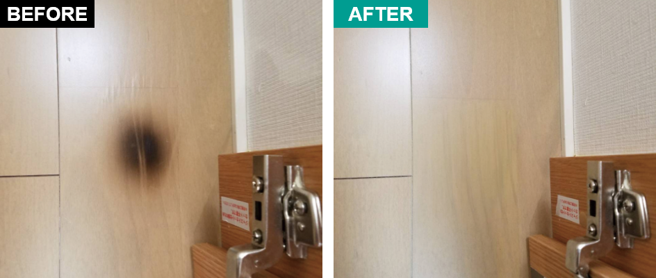 フローリングの焦げ跡