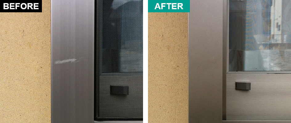 サッシのこすり傷